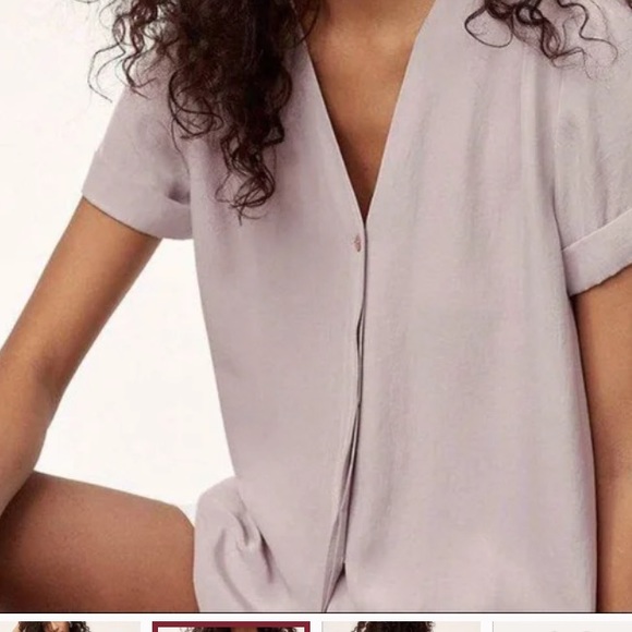 Aritzia Wilfred Nobel Short Sleeve Triacetate Oversized Blouse XS - Picture 4 of 12